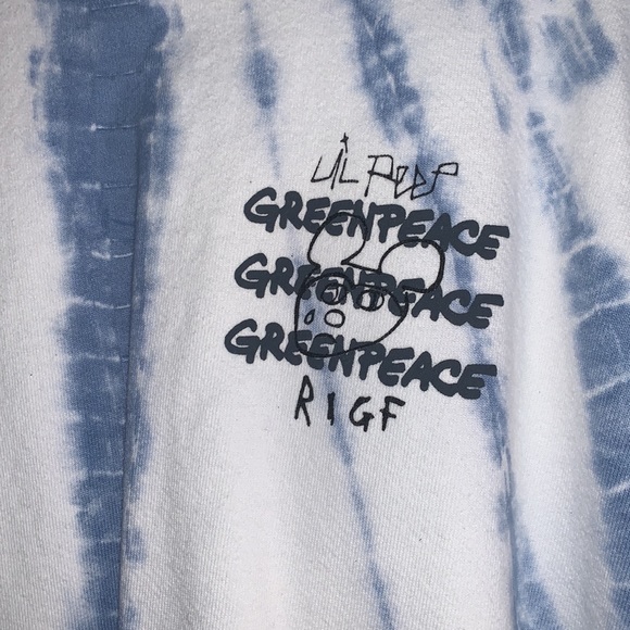 LIL PEEP ROSE IN GOOD FAITH OFFICIAL SIZE MEDIUM TIE DYE SWEATSHIRT - Picture 2 of 7